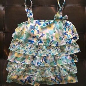 Justice Girls Floral Ruffled Tiered Top